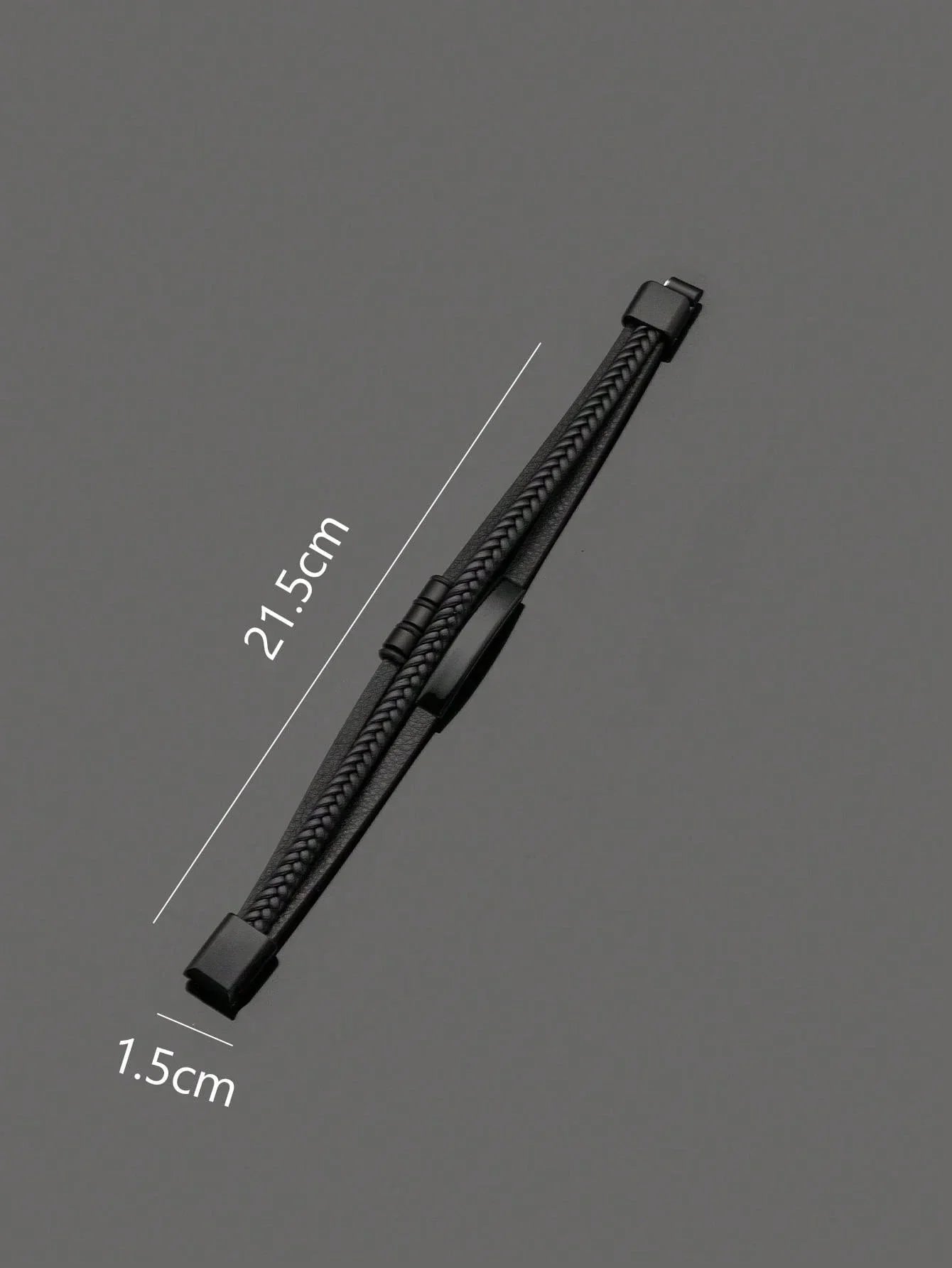 Stylish Business Pu Leather Metal Gentlemen's Bracelet Suitable For Holiday Birthday Gifts - KHOY