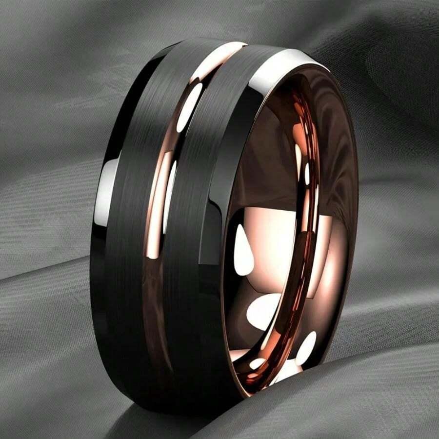 Unisex Or Men's Stainless Steel Wedding Ring. The Best Holiday Gift Ring For Favorite People - KHOY