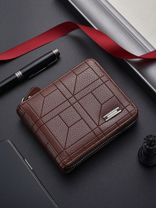 SHABILI Classic Korean Fashion Men's Short Wallet Large Capacity Multi-Card Business Wallet Wallets Essentials Items For Men Wallet Purse Wallet Men Wallet Leather - KHOY