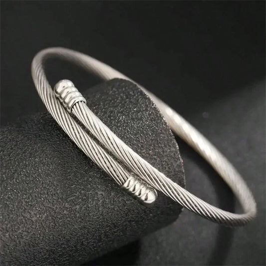 Adjustable simple silver braided rope bracelet — vintage classic style jewelry, Father’s Day gift, school jewelry, men’s Y2K accessories, gothic chains, denim accessories, gothic jewelry, street and Halloween accessories, punk accessories. - KHOY