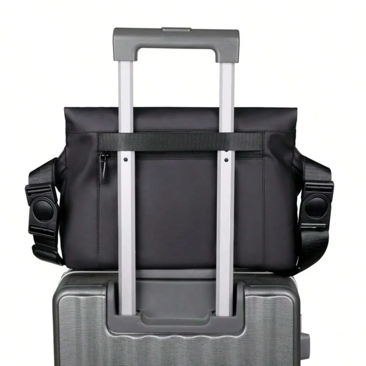 1pc Black PU Leather Simple Fashion Casual Sports Messenger Bag For Men, Solid Color Stylish Crossbody Bag, Commuter Bag, School Backpack For University Students, Multi-Functional, Water Resistant, Large Capacity, Lightweight, Adjustable Strap, Can Fit Ph - KHOY