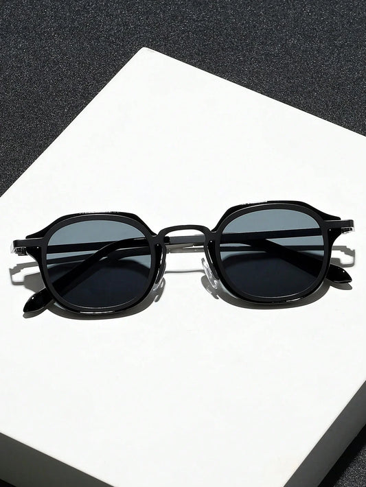 1pc Men Geometric Frame Fashion Gray Vintage Glasses For Outdoor Daily Life Clothing Accessories For Summer Beach Vacation,Outdoor,Travel - KHOY