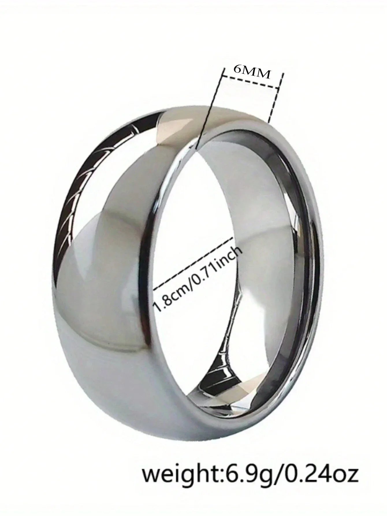 Classic Silvery 6MM Stainless Steel Band Ring, Minimalist Design, Elegant Unisex Jewelry Gift For Wedding And Anniversary - KHOY