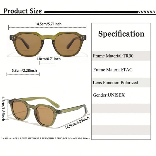 HBK men’s TAC polarized sunglasses with TR90 square frame — modern classic elegance, decorative eyewear for outdoor holidays, sports, fishing, street travel, parties, and summer beach vacations. - KHOY