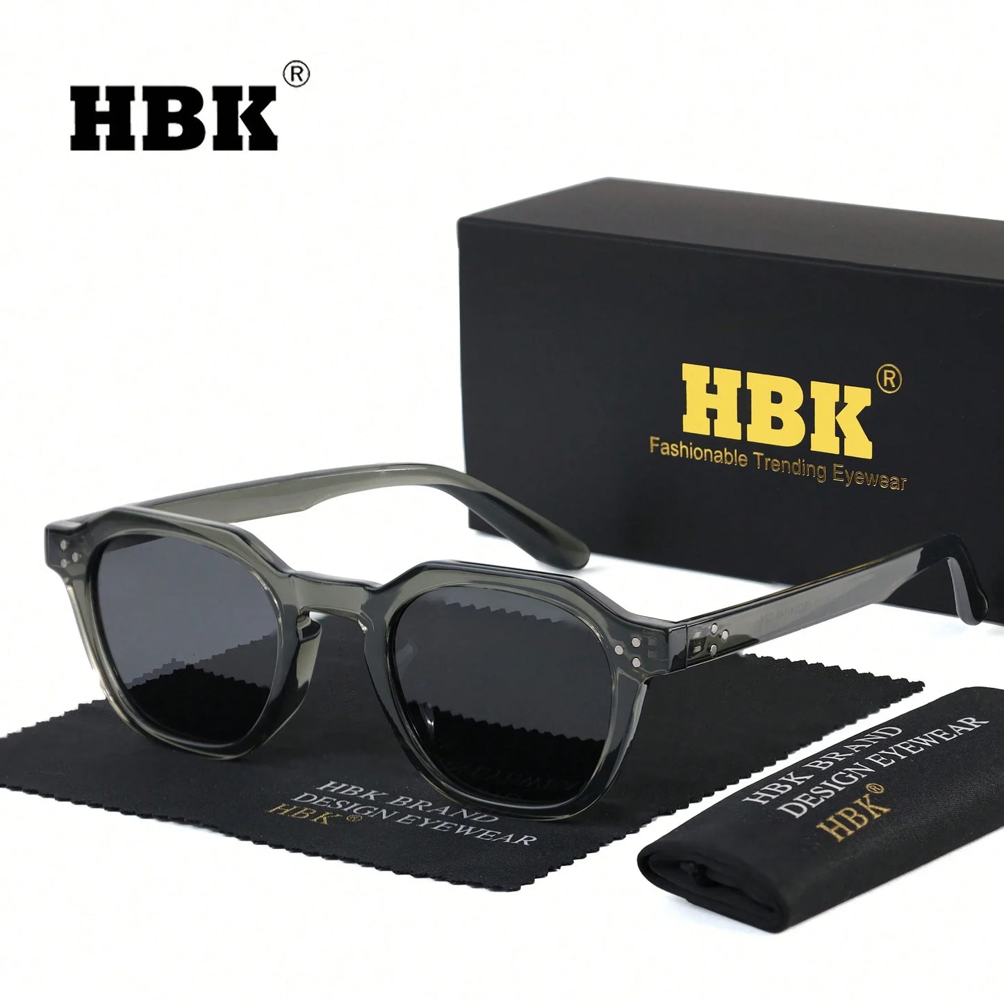 HBK men’s TAC polarized sunglasses with TR90 square frame — modern classic elegance, decorative eyewear for outdoor holidays, sports, fishing, street travel, parties, and summer beach vacations. - KHOY