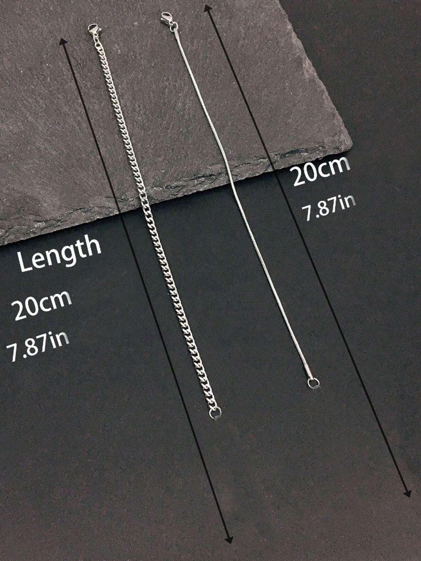 1 piece/set of two men’s stainless steel bracelets with a simple, sporty, and casual design – waterproof, non-fading, and uniquely stylish. - KHOY