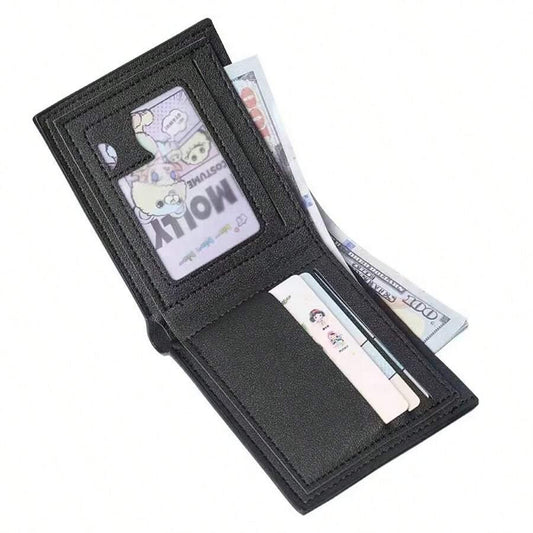 Men's Black Multi-Functional Compact Wallet For Men Wallet Purse Wallet Men Wallet Leather - KHOY