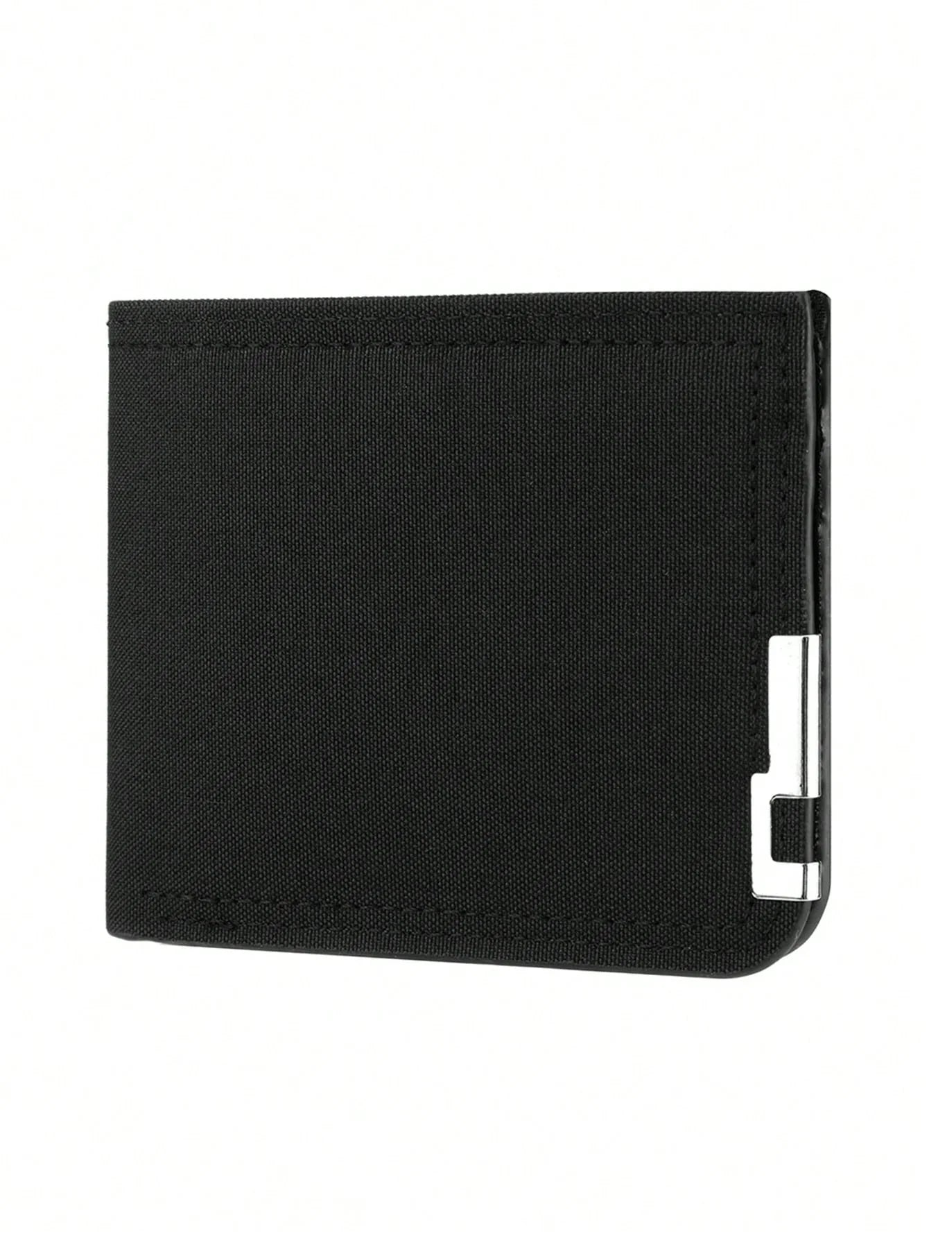 1-piece men’s short wallet with metal-edged design and multiple card slots — a practical formal-style wallet, perfect as a Father’s Day gift, graduation gift, or Christmas present. - KHOY