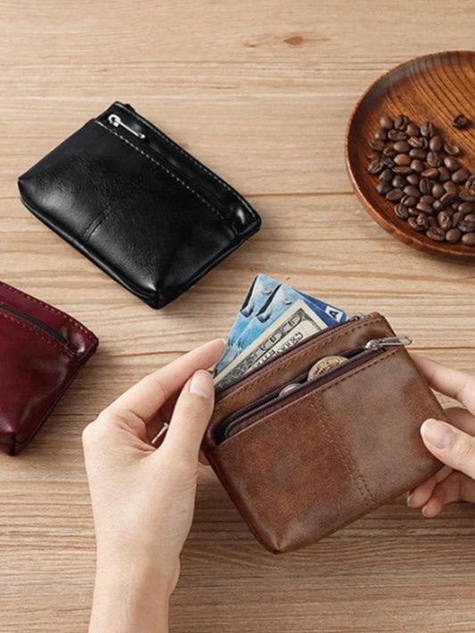 Coin Purse Mini Zipper Handheld Key Bag Coin Card Cosmetics Portable Miscellaneous Storage Bag Gift Pouch - KHOY