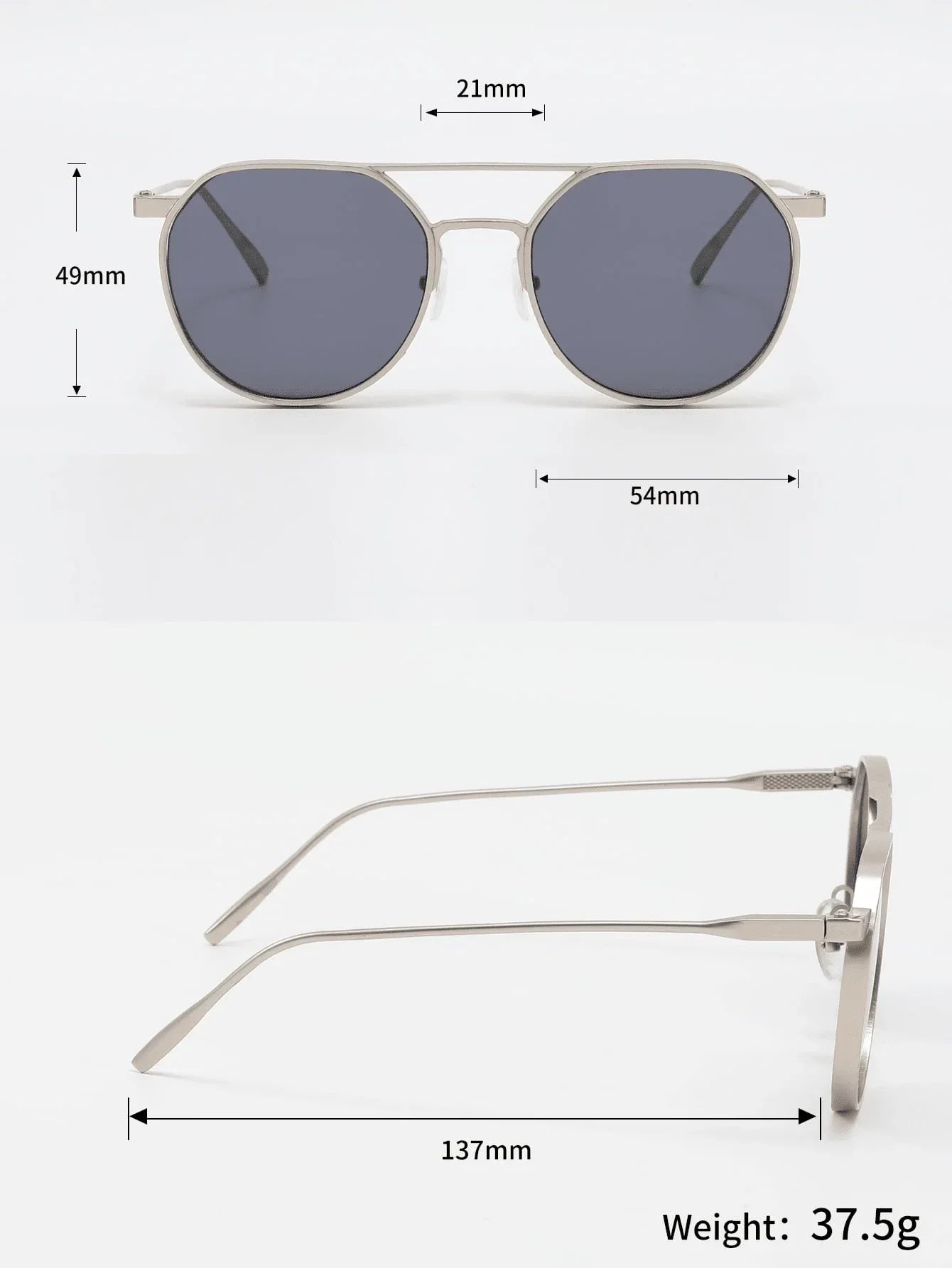 1pc Men's Metal Dual-Beam Retro Street Fashion Glasses, Suitable For Everyday Commuting Outfits And Photography For Summer Beach Vacation,Outdoor,Travel - KHOY