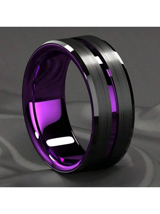 Unisex Or Men's Stainless Steel Wedding Ring. The Best Holiday Gift Ring For Favorite People - KHOY