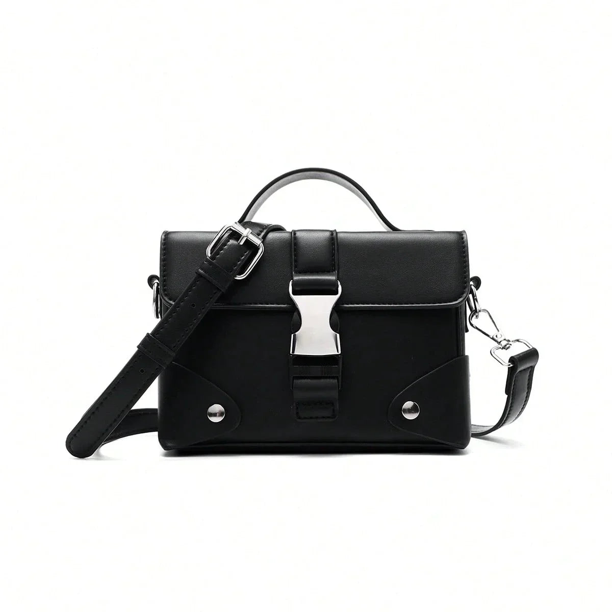 Fashionable Minimalist Solid Color Adjustable Strap Flap Closure Shoulder Bag For Men, Casual Retro Business Daily Wear, Lightweight Waterproof PU Mini Messenger Crossbody Bag Side Bag Pouch - KHOY