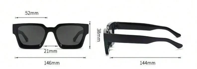 3-piece set of men’s square plastic sunglasses with a modern minimalist retro style — suitable for family outings, casual wear, business, boating, and beach parties. - KHOY