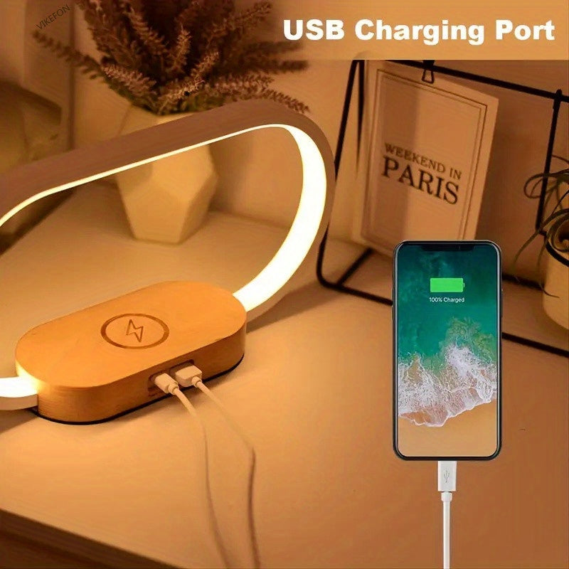 Multifunction Wireless Charger Pad Stand Clock LED Desk Lamp Night Light USB Port Fast Charging Station Dock For IPhone For Samsung - KHOY