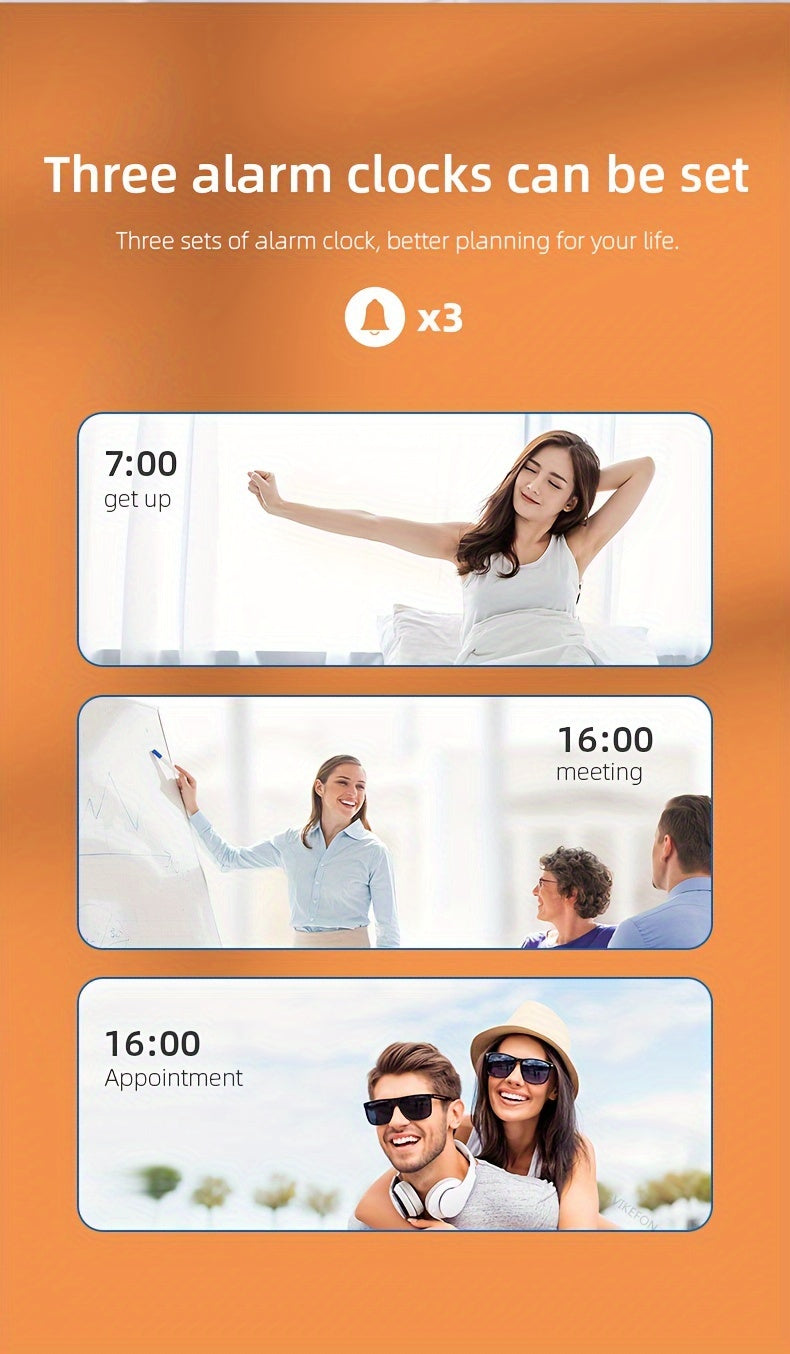 Wireless Charger Time Alarm Clock LED Digital Thermometer Earphone Phone Chargers Fast Charging Dock Station For IPhone 15, 14, 13, 12, Samsung - KHOY