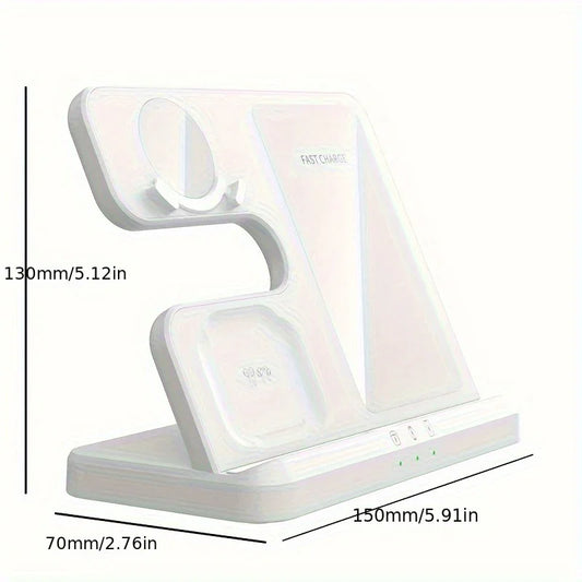 Wireless Charger 3 In 1 Charging Station For Samsung S24 S23 S22 S21 S20 Ultra FE/Note 20 10 9/Z Flip Fold Series, Galaxy Watch6/ 5 Pro/5/4/3/Active 2/1, Buds+/Pro/Live, Wireless Charging Station Wireless Charger Stand For Ph - KHOY