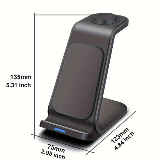Wireless Charging Station For Samsung, Travel Portable Charger 3 In 1 For Samsung S24 Ultra/S24/S24+/S23 Ultra/S23/S22 Ultra/S22/S21/Note 20, For Galaxy Watch 6/6 Classic/5/5 Pro/4, For Galaxy Buds 2 Pro/Pro - KHOY