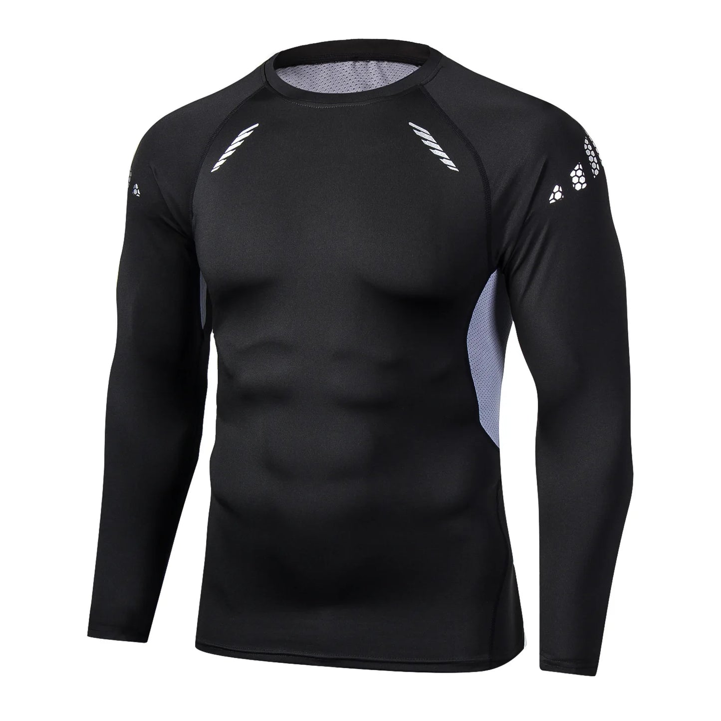 Men's T-shirt Men Running Sport T Shirt Men Compression Fitness Tops Tee Quick DryTight Training Gym Sport Running Shirts Jersey - KHOY