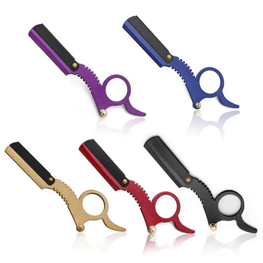 Barber Manual Razor Straight Edge Haircut Beard Eyebrow Shaver Men Depilation Razor Hairdresser Trimming Blades Replaceable - KHOY