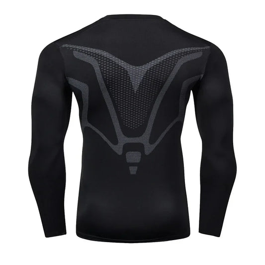 Men's T-shirt Men Running Sport T Shirt Men Compression Fitness Tops Tee Quick DryTight Training Gym Sport Running Shirts Jersey - KHOY