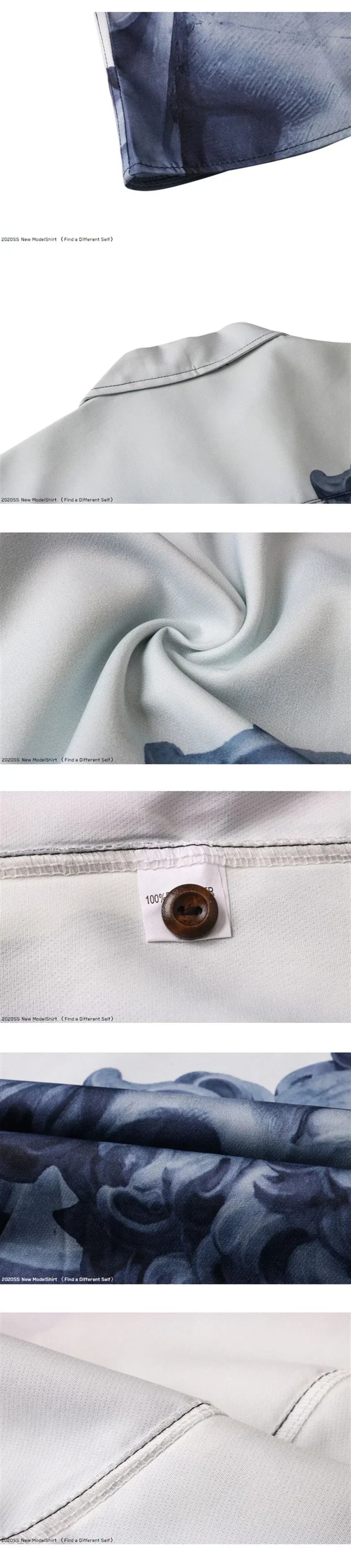 Hawaiian Shirt Y2K Hip Hop Statue Graphic Print Short Sleeve Beach Shirts 2025 Men Summer Short Sleeve Button Blouse Streetwear - KHOY