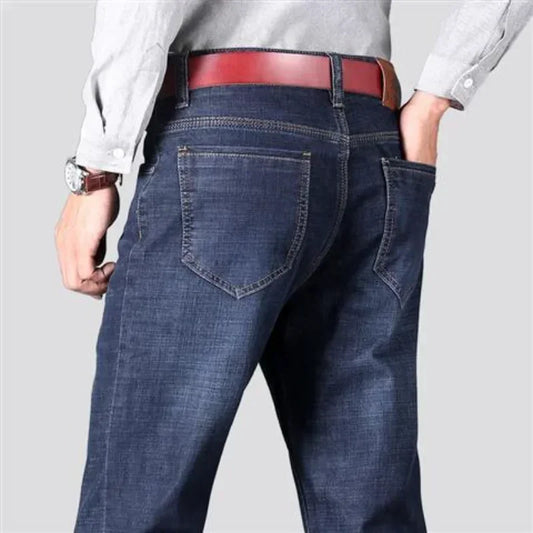 Jeans for Men Work Wear Male Cowboy Pants 2024 Fashion Trousers High Quality Original Classic Straight with Pockets New in Baggy - KHOY