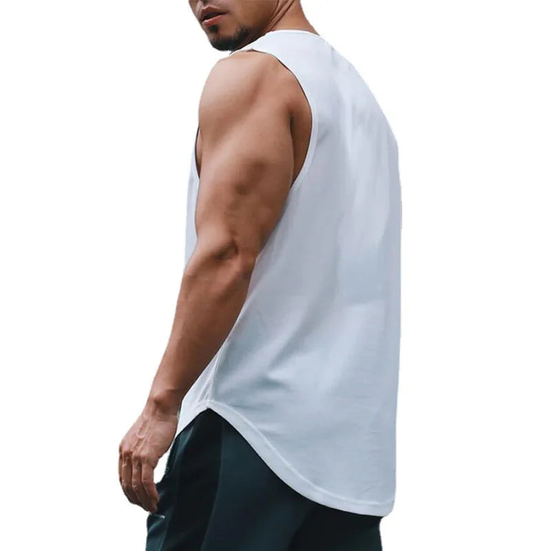 Summer Men's Gym Tank Top Fitness Training Clothing Quick-drying Loose Bodybuilding Sleeveless Shirt Men Fashion Basketball Vest - KHOY