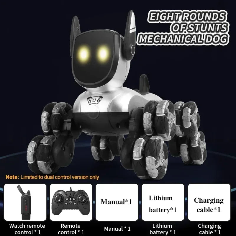 Remote control car Small Eight Wheel Gesture Sensing Multi functional Voice Interaction RC Stunt Machine Dog Q200 Children Toys - KHOY