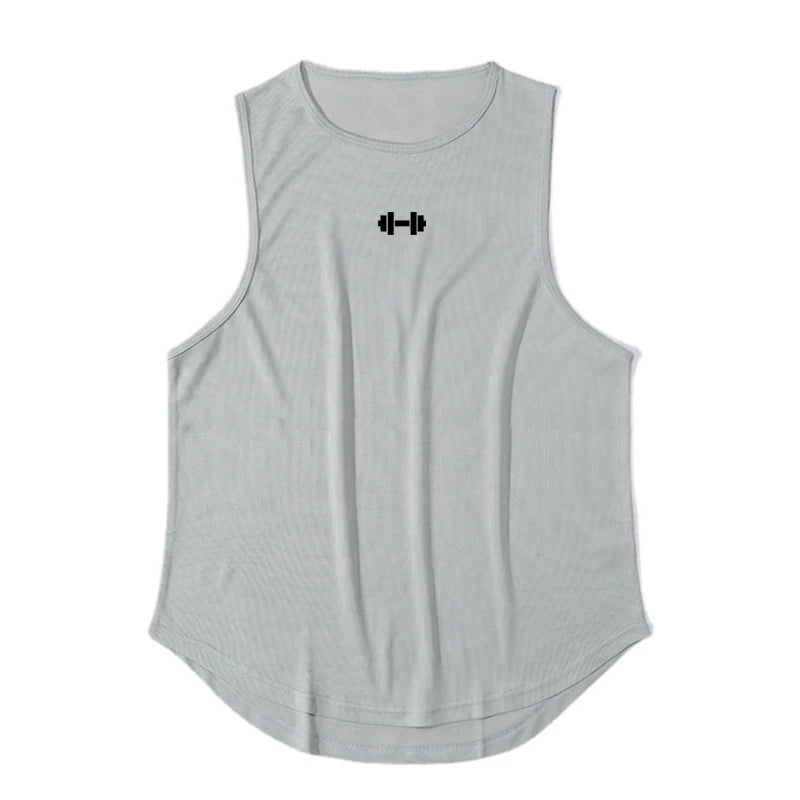 Summer Men's Gym Tank Top Fitness Training Clothing Quick-drying Loose Bodybuilding Sleeveless Shirt Men Fashion Basketball Vest - KHOY