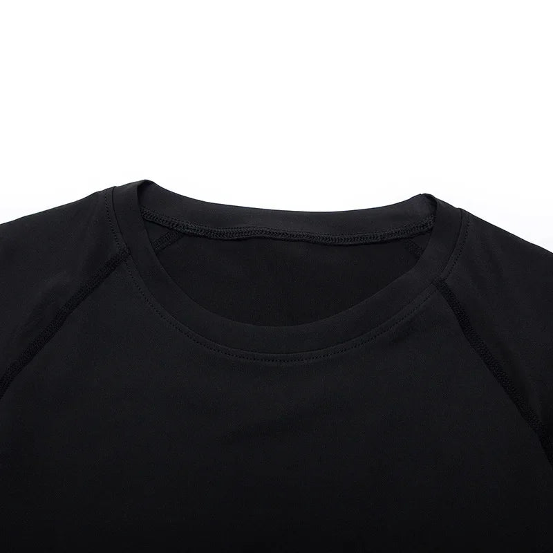 Men Compression Running T Shirt Fitness Tight Short Sleeve Tshirt Training Jogging Shirts Gym Sportswear Quick Dry Rashgard - KHOY