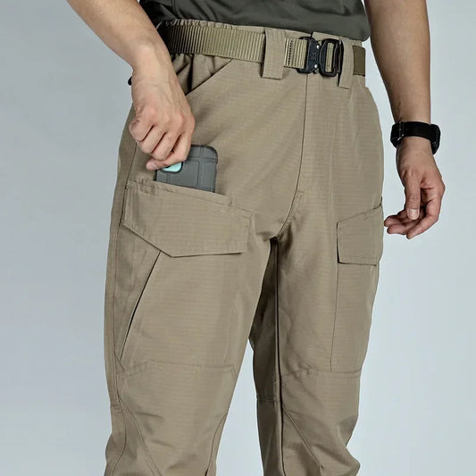 Men's Cargo Pants Multi-Pocket Work Trousers Casual Outdoor Hiking Military Tactical Pants Wear-Resisting Splash-proof Trousers - KHOY