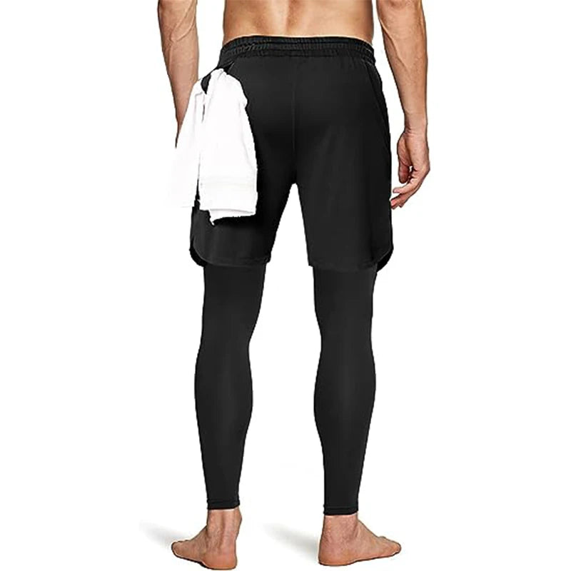 Men's Sport Pants 2 in1 Training Athletic Tracksuits Sportswear Workout Male Jogging Trousers Gym Fitness Running Pants Men - KHOY