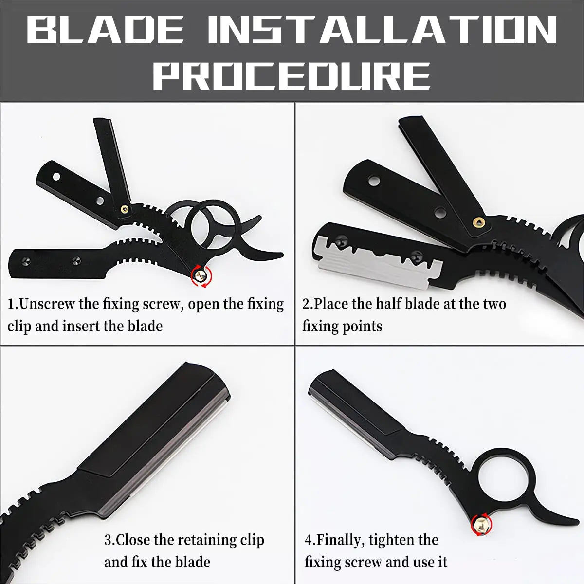 Barber Manual Razor Straight Edge Haircut Beard Eyebrow Shaver Men Depilation Razor Hairdresser Trimming Blades Replaceable - KHOY