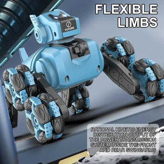 RC Stunt Dog Remote Control Robot Intelligent Stunt Mechanical Spray Dog Mode Music 360 Degree Rotation Drift Pet Kid Toy Gifts - KHOY