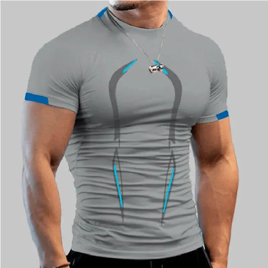 Men New Compression Shirt Men Fitness Gym Super Hero Sport Running T-Shirt Fitness Training Breathable Quick Dry Short Sleeve - KHOY