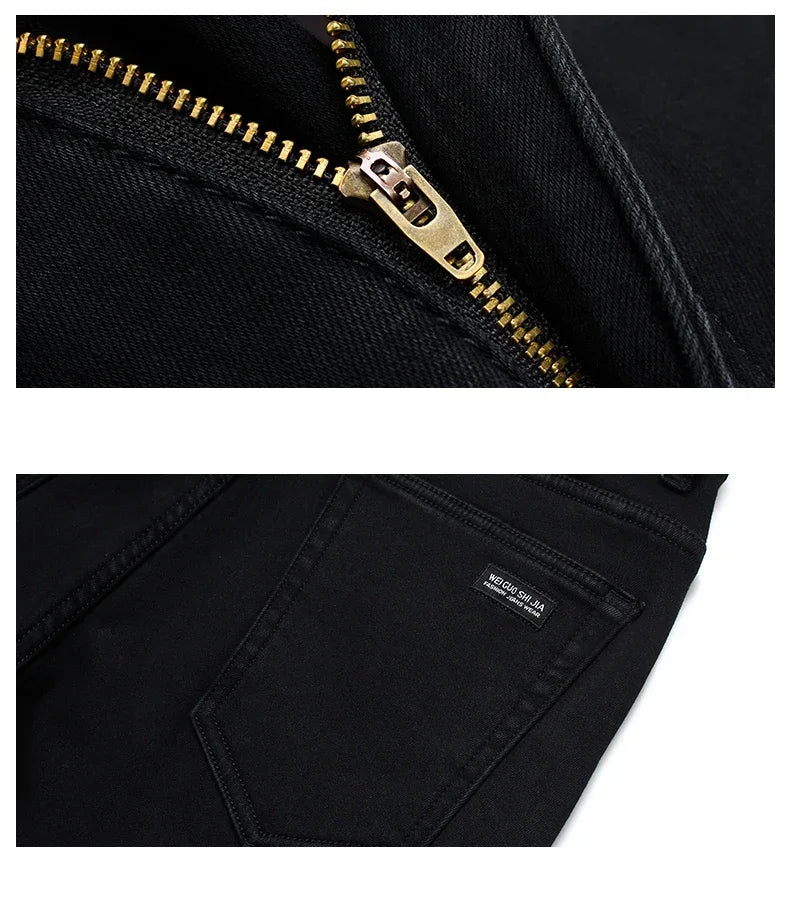 Men Classic Advanced Fashion Brand Jeans Jean Homme Man Soft Stretch Black Biker Masculino Denim Trousers Mens Pants Overalls - KHOY