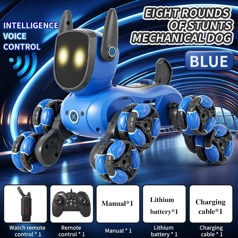 Remote control car Small Eight Wheel Gesture Sensing Multi functional Voice Interaction RC Stunt Machine Dog Q200 Children Toys - KHOY