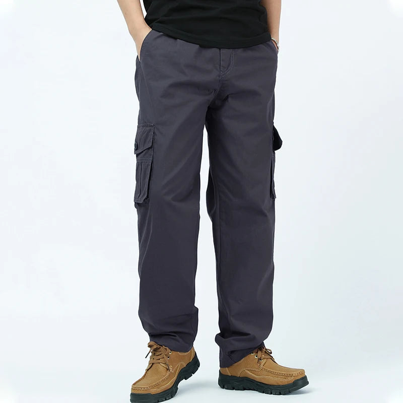 Mens Cargo Pants Cotton Casual Pants Summer Spring Cotton Work Wear Climbing Joggers Sweatpants Hombre Autumn Trousers - KHOY