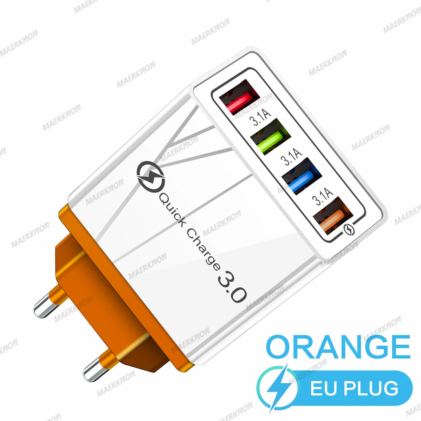 3A USB Charger 4 Ports USB Quick Charge 3.0 EU US Plug For iPhone Samsung Xiaomi Poco Fast Charging Mobile Phone Charger Adapter - KHOY