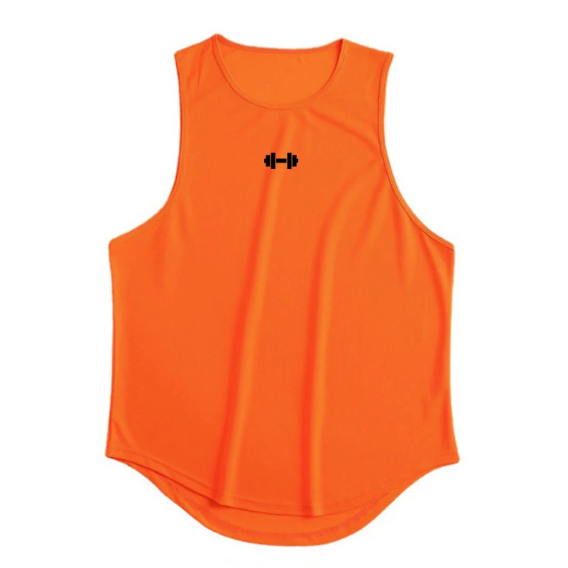 Summer Men's Gym Tank Top Fitness Training Clothing Quick-drying Loose Bodybuilding Sleeveless Shirt Men Fashion Basketball Vest - KHOY