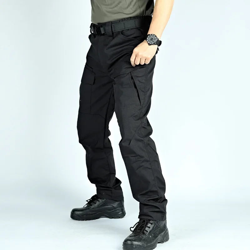 Men's Cargo Pants Multi-Pocket Work Trousers Casual Outdoor Hiking Military Tactical Pants Wear-Resisting Splash-proof Trousers - KHOY