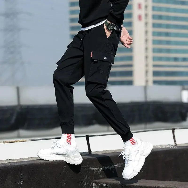 Men Cargo Tactical Pants Work Combat Multi-pockets Casual Training Trousers Overalls Clothing Joggers Hiking Mens Cargo Pant 1PC - KHOY