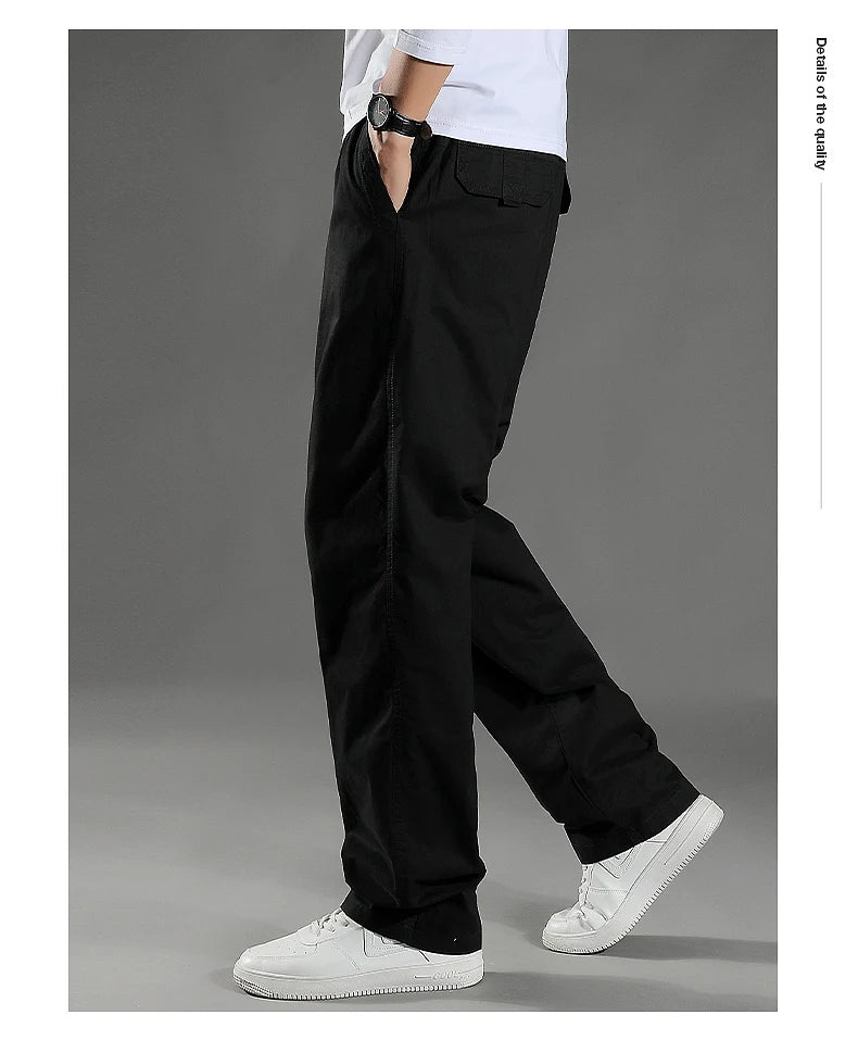 Men's Cargo Pants Summer 100% Cotton Work Wear New in Large Size 6XL Casual Climbing Joggers Sweatpants Hombre Autumn Trousers - KHOY