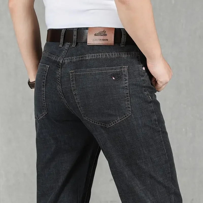 Jeans for Men Work Wear Male Cowboy Pants 2024 Fashion Trousers High Quality Original Classic Straight with Pockets New in Baggy - KHOY