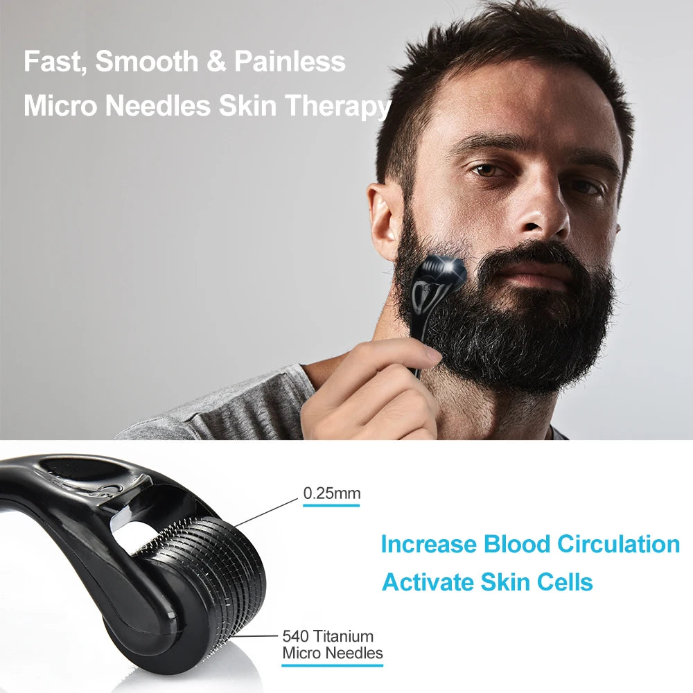 Beard Growth Kit For Men Barbe Hair Enhancerbeard Essential Oil Moisturizing Wax Growth Roller Comb Styling Scissors Beard Care - KHOY