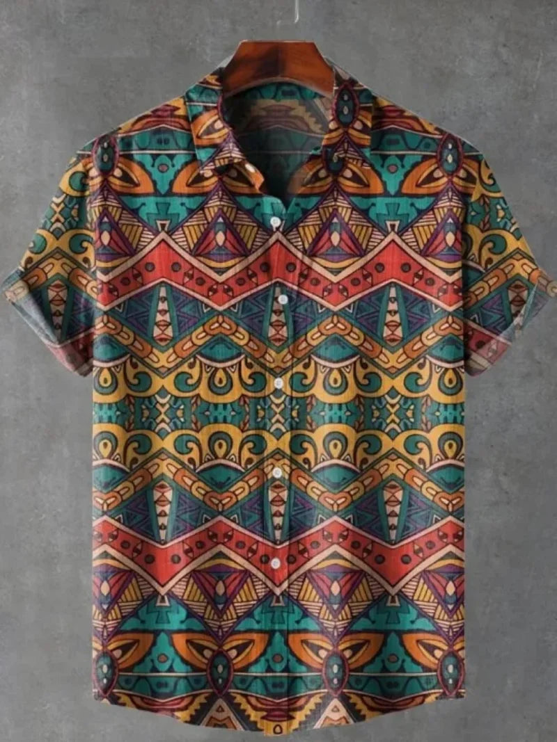 Hawaiian shirt 3D printed shirt retro casual summer vacation men's top - KHOY