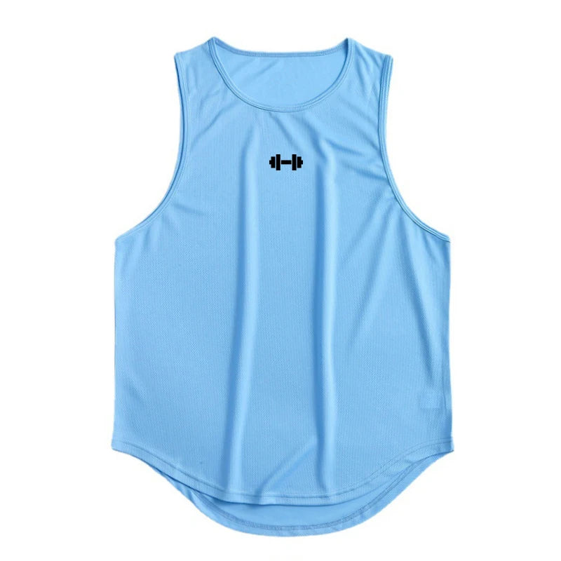 Summer Men's Gym Tank Top Fitness Training Clothing Quick-drying Loose Bodybuilding Sleeveless Shirt Men Fashion Basketball Vest - KHOY