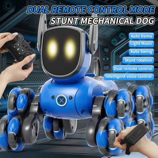 Remote control car Small Eight Wheel Gesture Sensing Multi functional Voice Interaction RC Stunt Machine Dog Q200 Children Toys - KHOY
