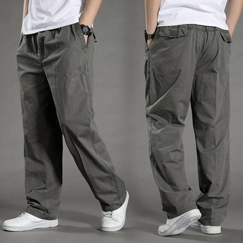 Men's Cargo Pants Summer 100% Cotton Work Wear New in Large Size 6XL Casual Climbing Joggers Sweatpants Hombre Autumn Trousers - KHOY