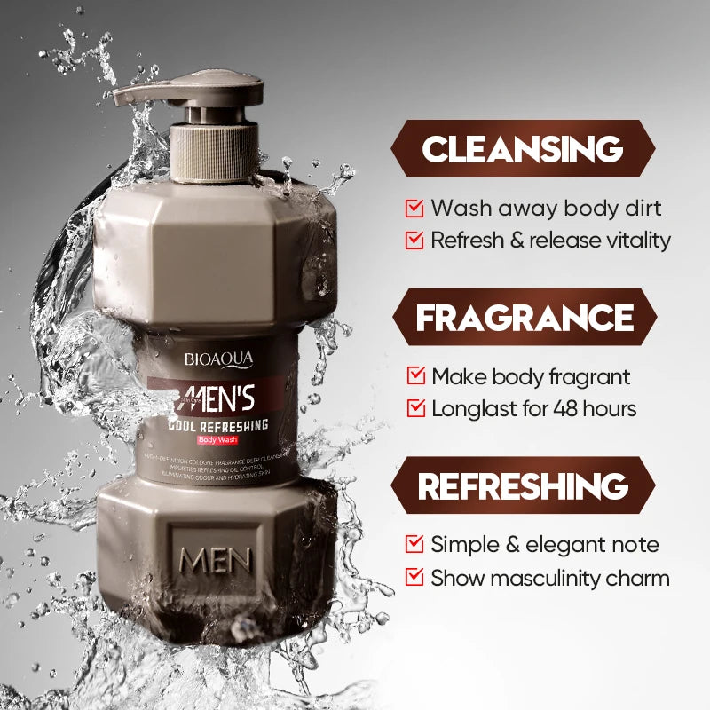 Men's facial cleanser Body wash Oil control Moisturizing long-lasting fragrance Fresh release charm creamy foam Body wash - KHOY